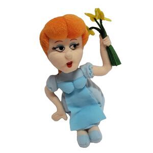 rocky & bullwinkle Nell Finwick Doll Plush 9" Stuffins Blue Dress 1999